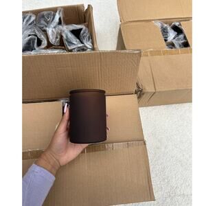 Glassnow Brown 12 oz Calypso Glass Jar - 80mm ( 4 boxes , 12 in each box )